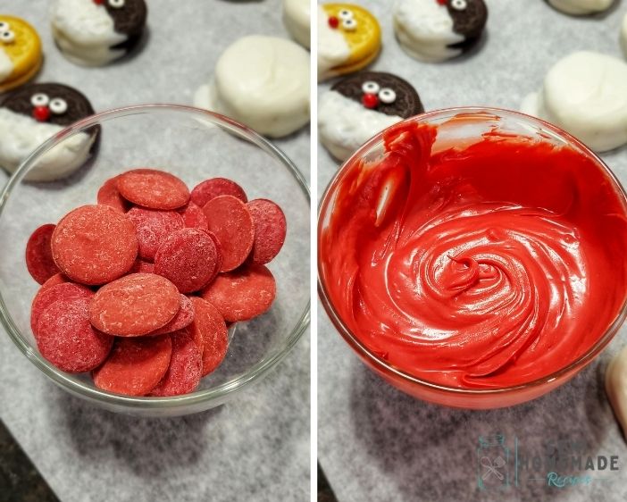 Melting Red Candy melts