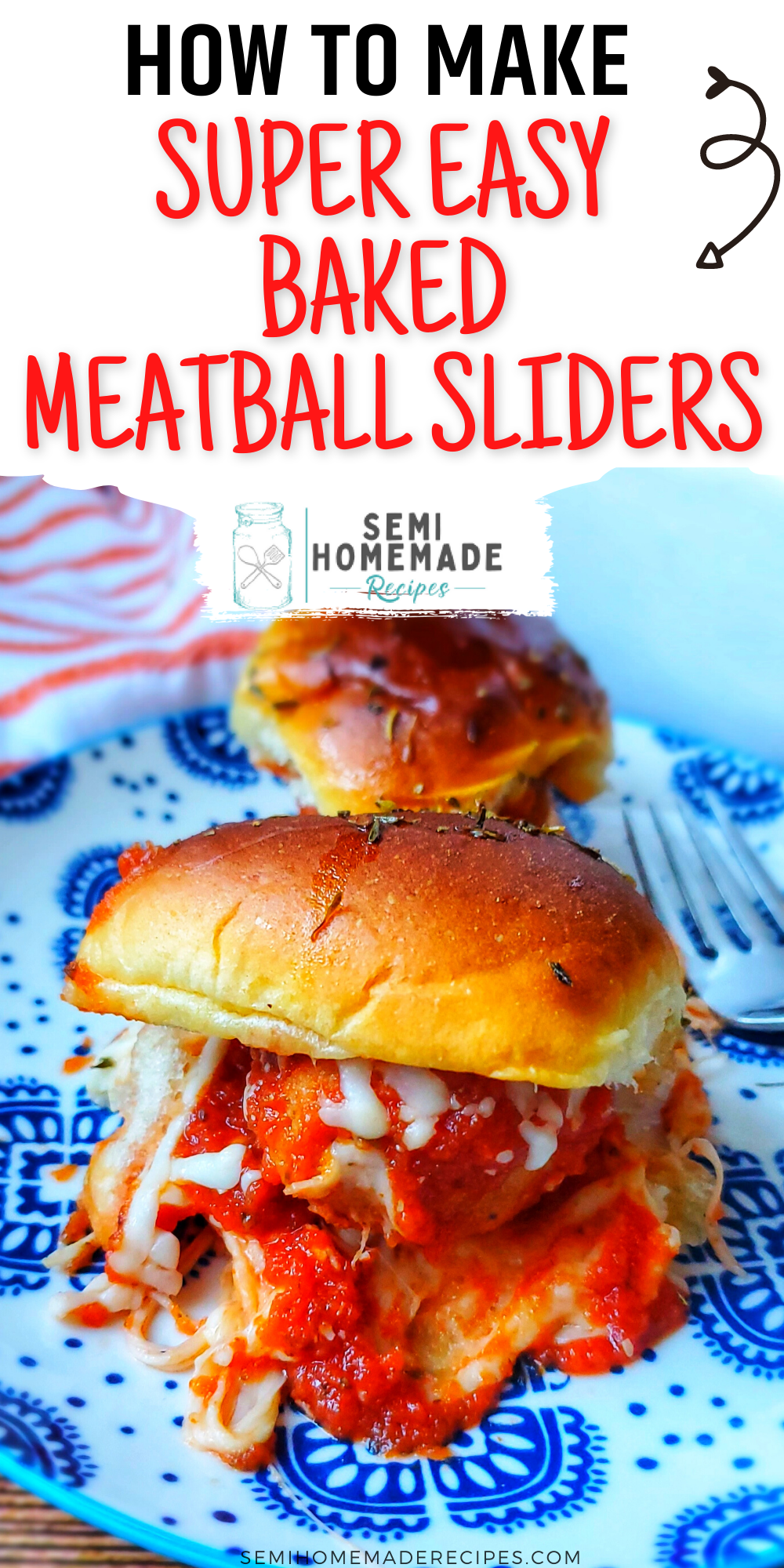 These Super Easy Baked Meatball Sliders are made with store bought meatballs, sauce, cheese and tasty Hawaiian rolls! Great for an easy lunch or easy dinner! These would be perfect for a weeknight dinner or a fast weekend lunch! Also great for game day and parties! 