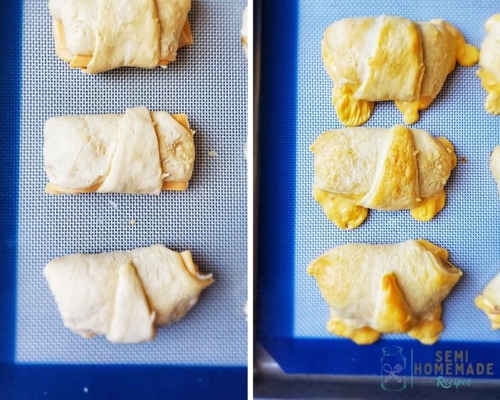 baking Turkey and Cheese Crescent Rolls 