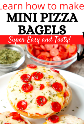 Mini Bagels, Sauce and your favorite pizza toppings come together to make these super easy Mini Pizza Bagels! These are perfect for lunch and a kid favorite! 