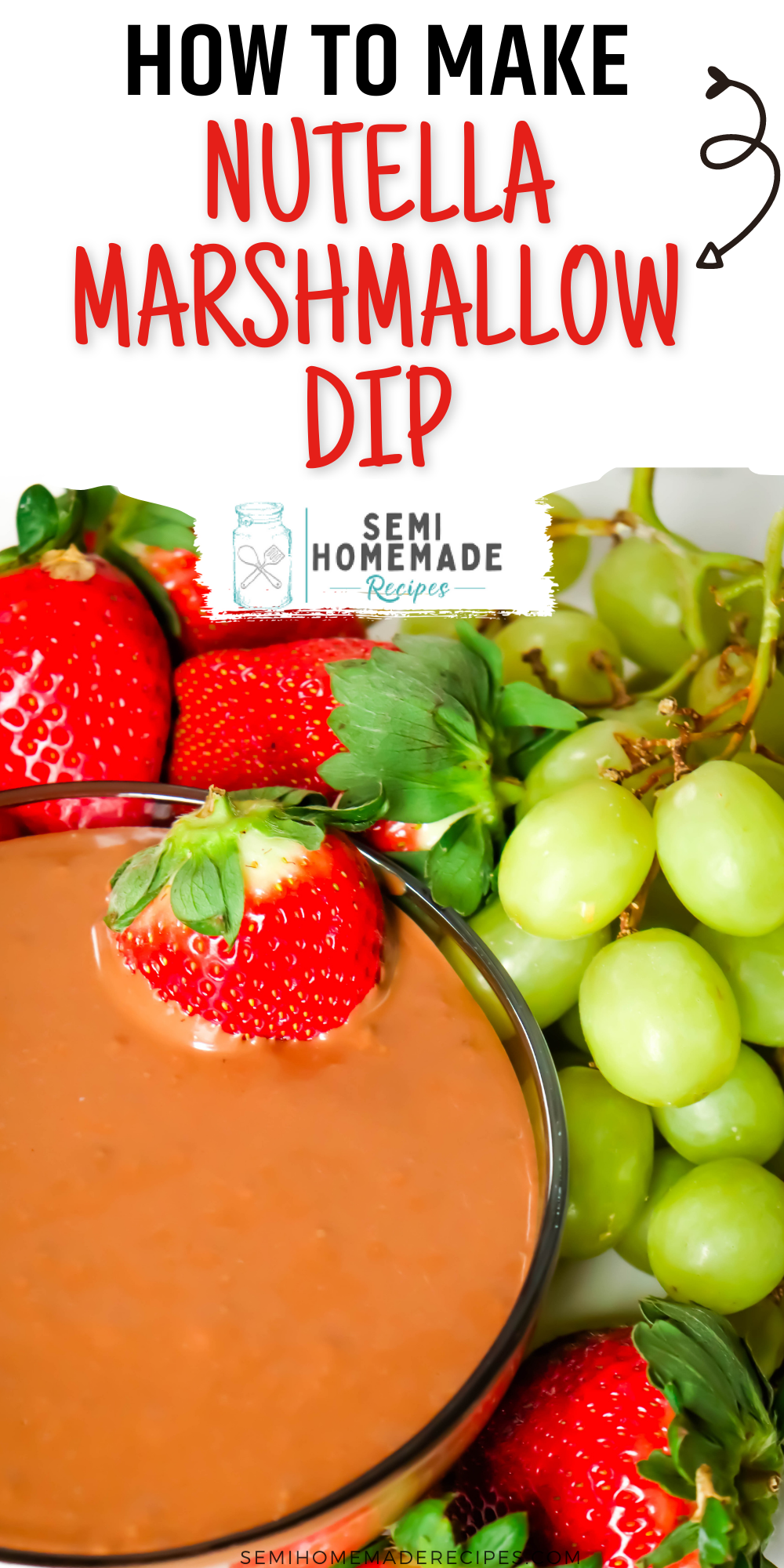 3 ingredients and a bit of whisking is all it takes to whip up this fantastic Nutella Marshmallow Dip! It's the perfect fruit or cookie dip! 