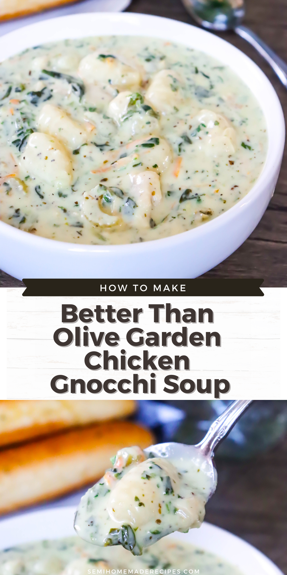 Love the Chicken Gnocchi Soup from Olive Garden? If so, you're going to fall head over heals for this Olive Garden Copycat recipe! This soup is Better Than Olive Garden Chicken Gnocchi Soup and it's full of flavor, chicken and gnocchi!