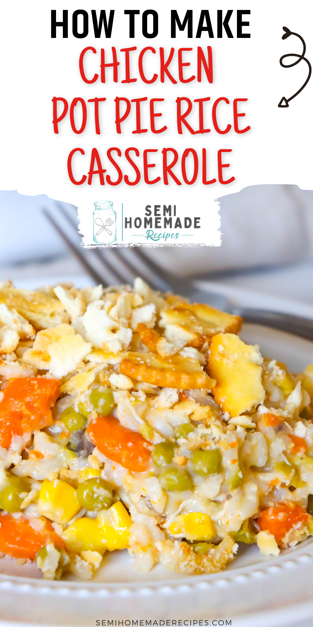 Chicken Pot Pie Rice Casserole is a great and easy recipe that cooks in 30 minutes and has all of the great flavors of a southern homemade Chicken Pot Pie!