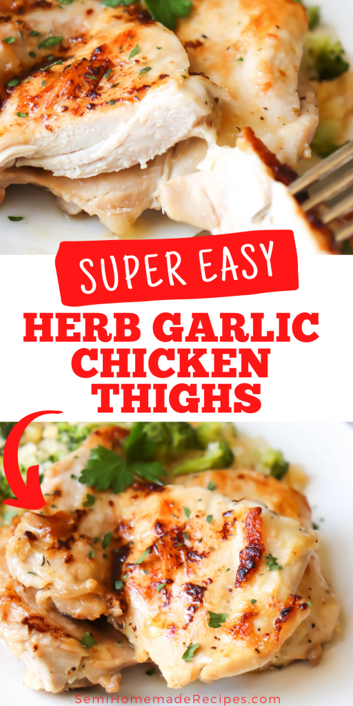 Easy Herb Garlic Chicken Thighs - 3 ingredients, a little time to marinate and about 10-15 minutes in the skillet makes some of the best chicken thighs ever! Amazing taste and super easy to make! Perfect for lunch or dinner!