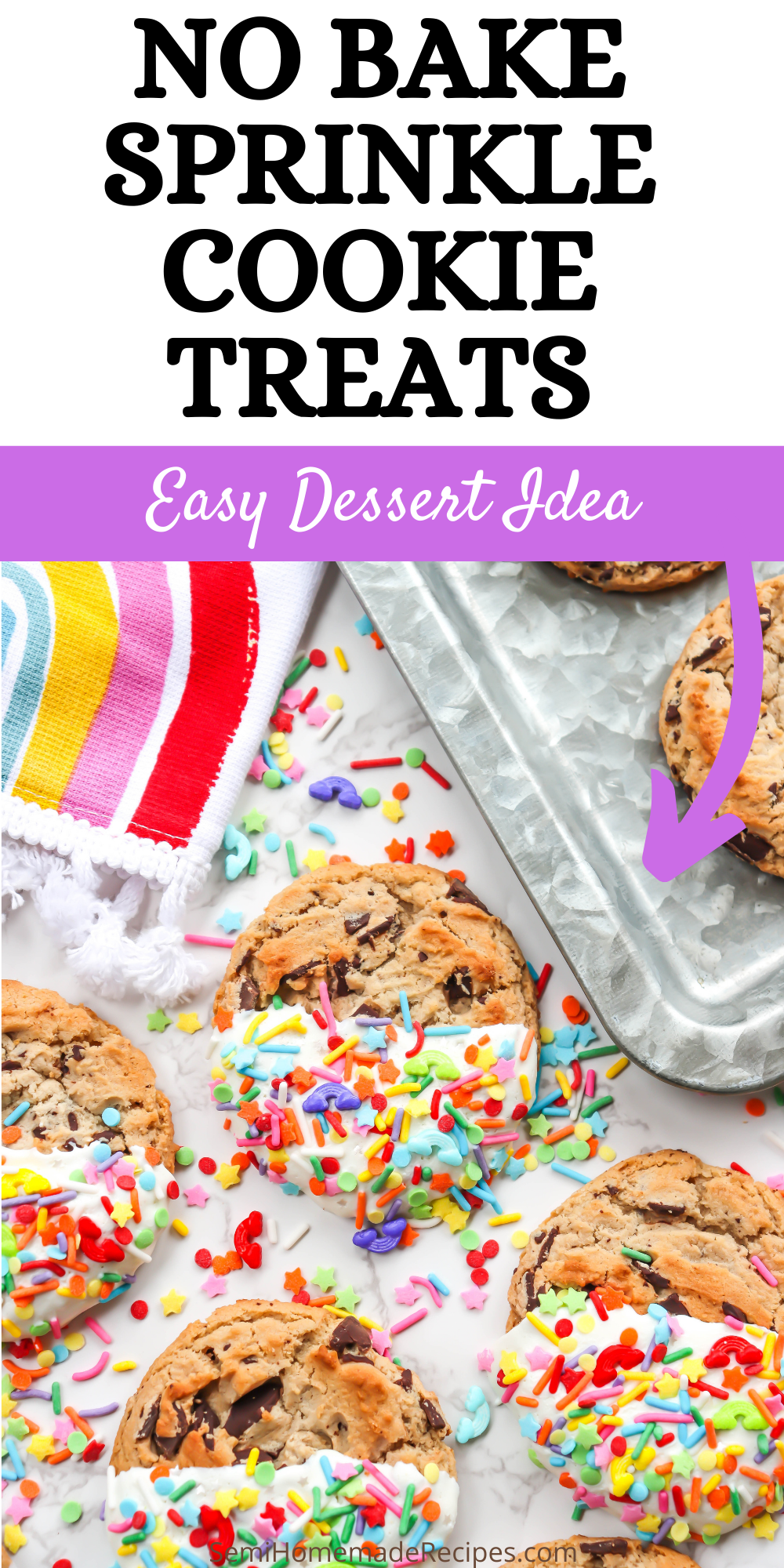 No Bake Sprinkle Cookie Treats are a great idea for birthday parties, wedding showers, baby showers and gifts! They're also ridiculously easy to make!