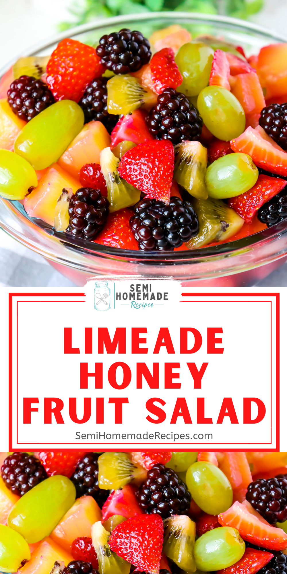 Limeade Honey Fruit Salad - This fresh, sweet and sour mixed fruit salad is perfect for cooling off on a hot summer day!