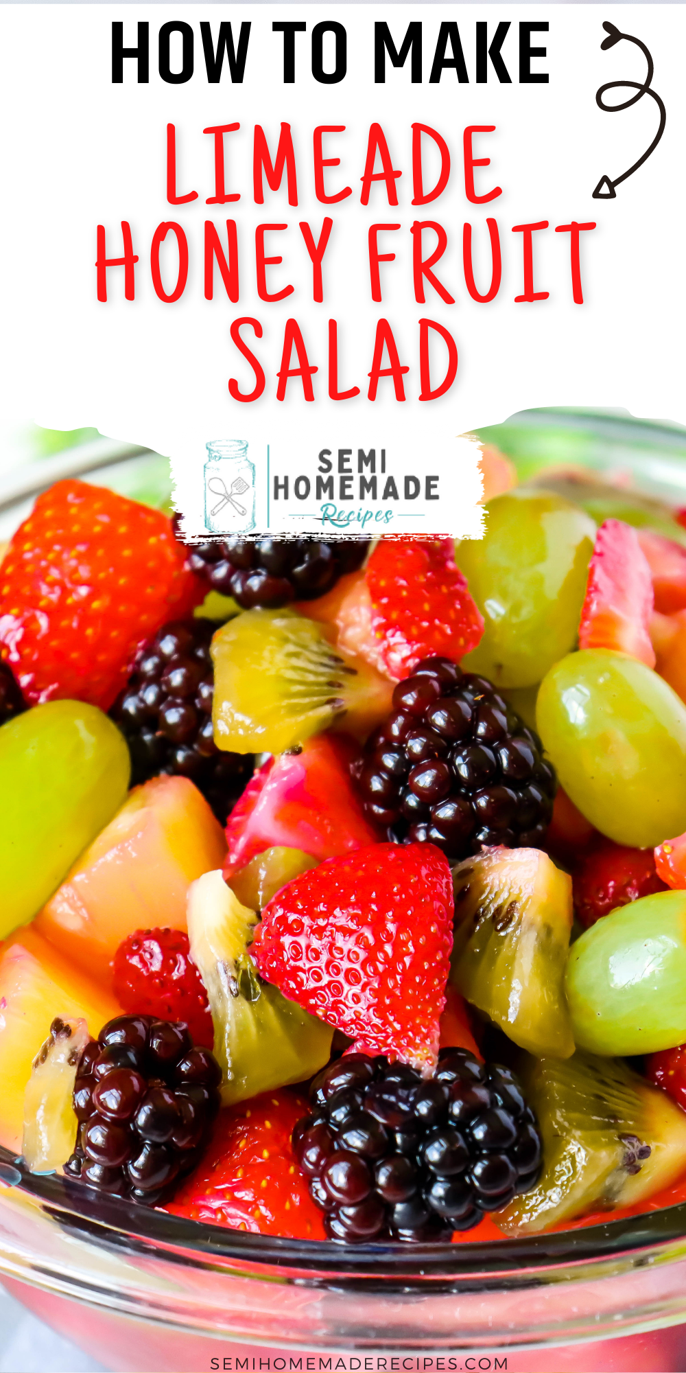 Limeade Honey Fruit Salad - This fresh, sweet and sour mixed fruit salad is perfect for cooling off on a hot summer day!