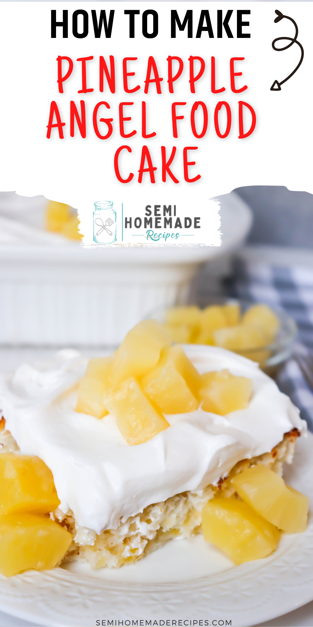 You'll love how easy this Pineapple Angel Food Cake is to make! 3 ingredients is all you need for this pineapple infused cake!