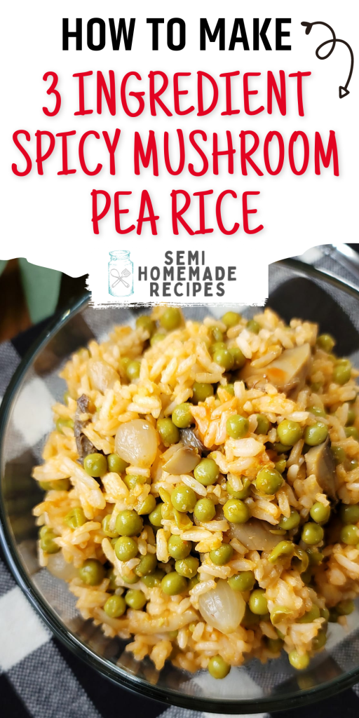 Made with Jasmine Rice, canned peas with mushrooms and pearl onions and Texas Pete! This Spicy Mushroom Pea Rice side dish is ready in less than 5 minutes.