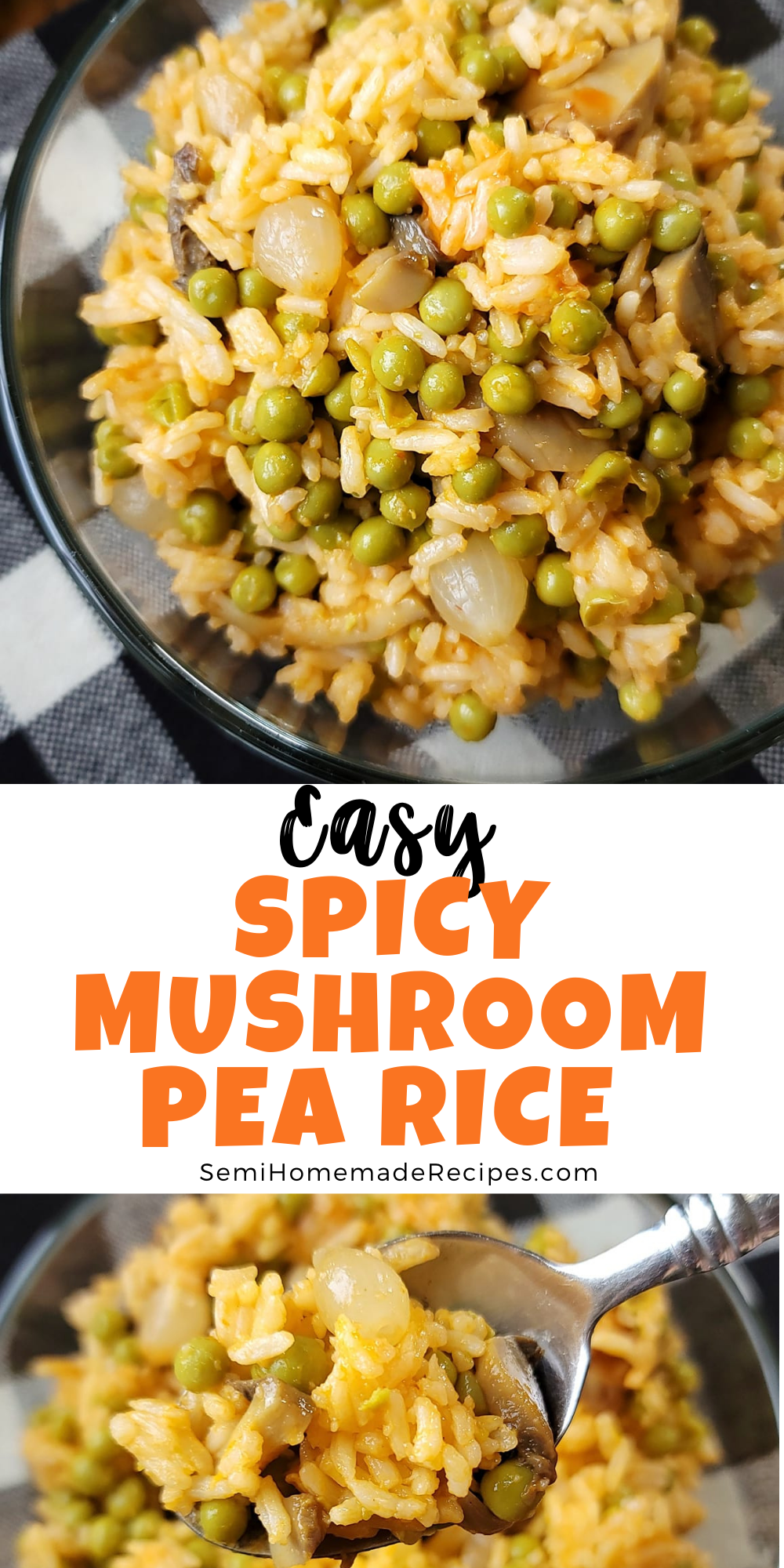 Made with Jasmine Rice, canned peas with mushrooms and pearl onions and Texas Pete! This Spicy Mushroom Pea Rice side dish is ready in less than 5 minutes.