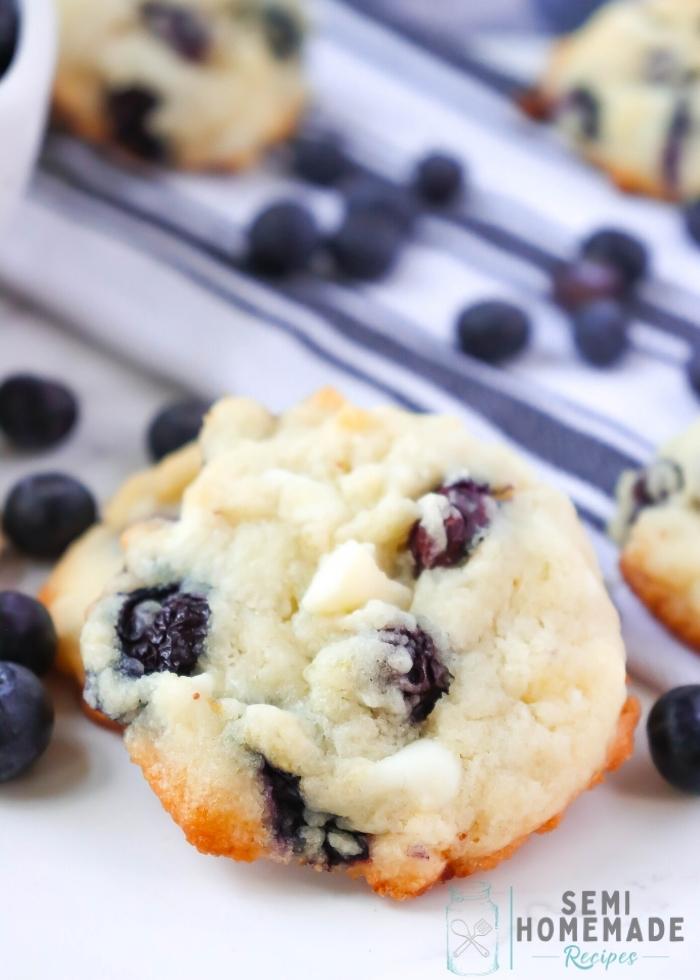 Blueberry Vanilla Cake Mix Cookies