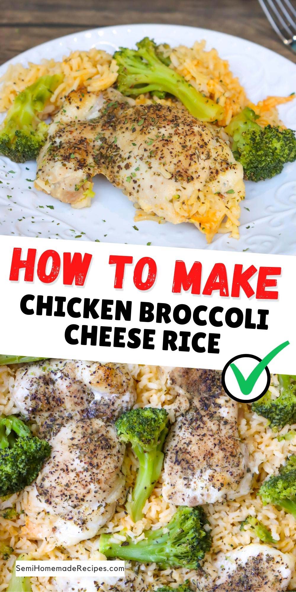 This one-pan Oven Baked Chicken Broccoli Cheese Rice only takes a few ingredients to make and you only need one casserole dish to make it! That's right! Everything cooks together in one dish! 