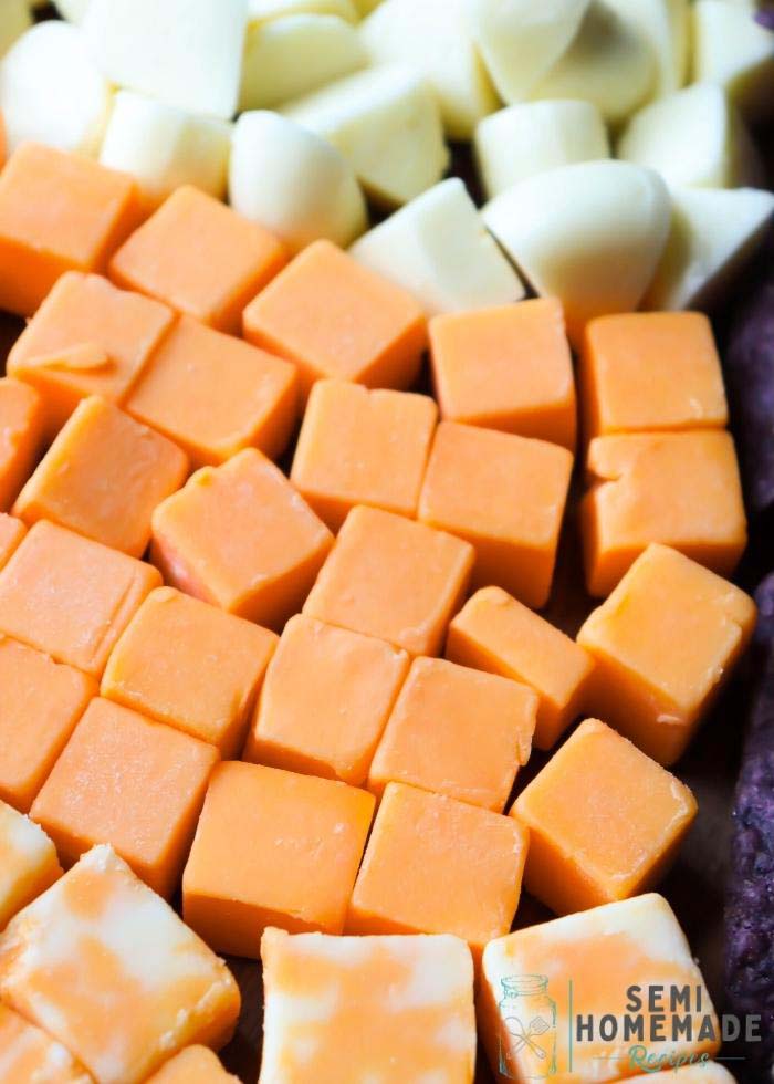 cheddar Cheese on Candy Corn Cheese Tray