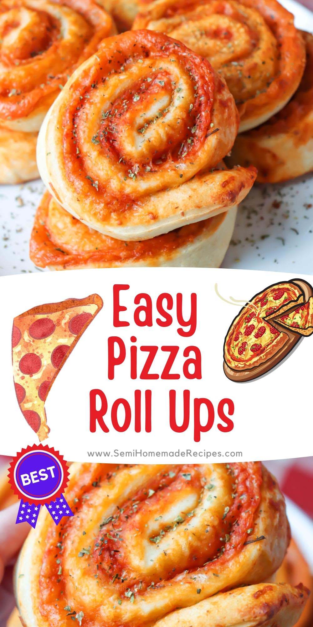 Give these easy Pizza Roll Ups a try for the perfect lunch or afternoon snack! Pizza dough is covered in mozzarella cheese and pizza sauce before being rolled and baked into the perfect bite! Great Served with warm pizza sauce for dipping!