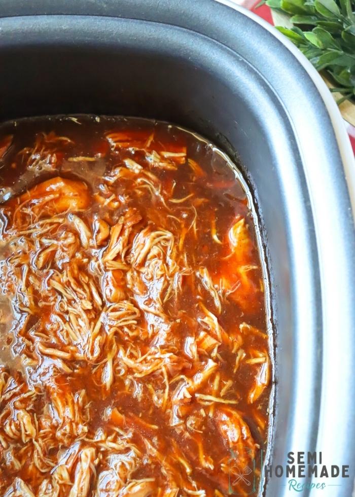 Slow Cooker Dr. Pepper BBQ Chicken in the slow cooker pot