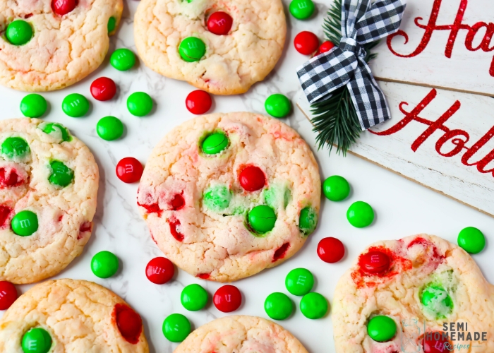 Christmas M&M Cake Mix Cookies (2)