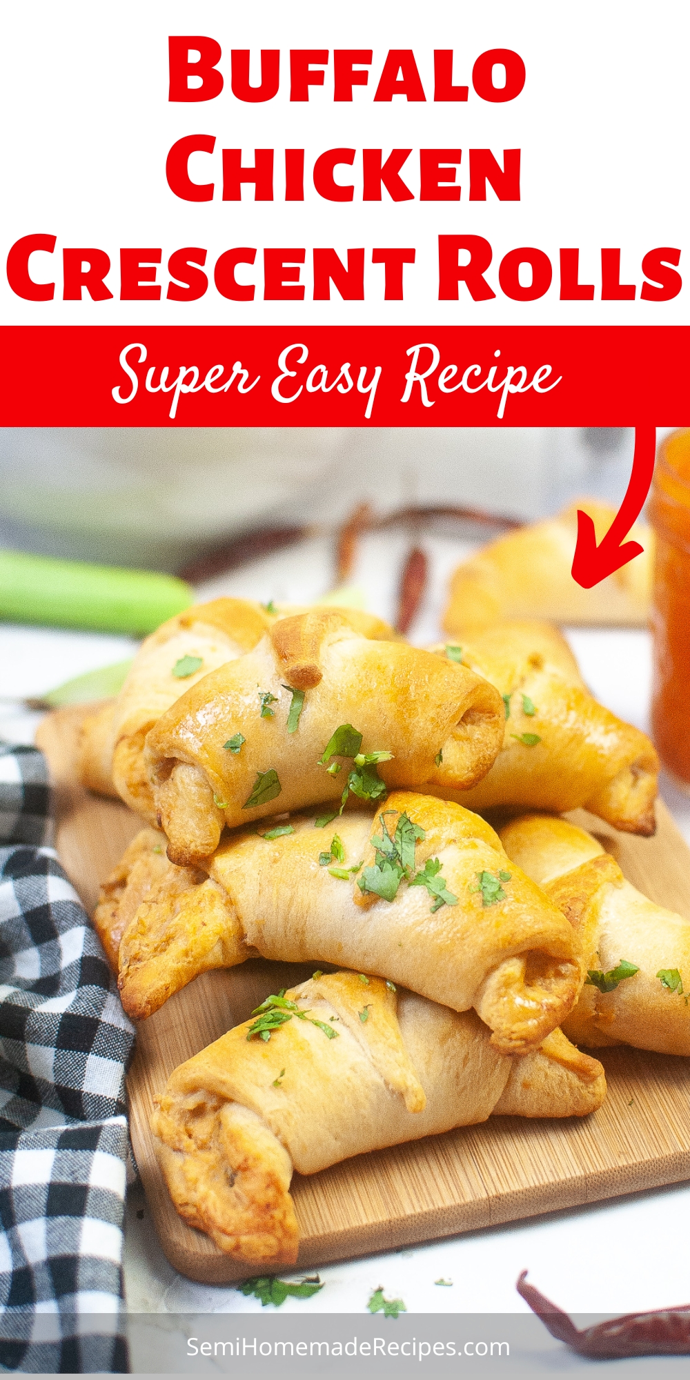 Easy Buffalo Chicken Crescent Rolls are perfect for lunch, dinner or even for a party appetizer! Just 5 ingredients and about 25 minutes is all you'll need to whip up this meal!