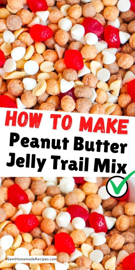 Grab and bowl of this Peanut Butter Jelly Trail Mix and get ready for a trip back to your childhood! This trail mix is so easy to toss together and has all of the flavors of a classic PB&J Sandwich.