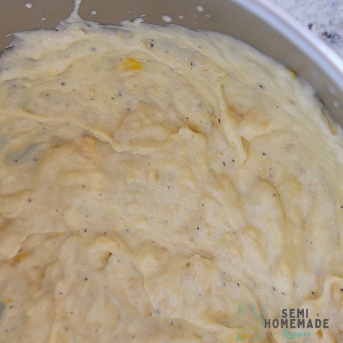 squash casserole filling in mixing bowl