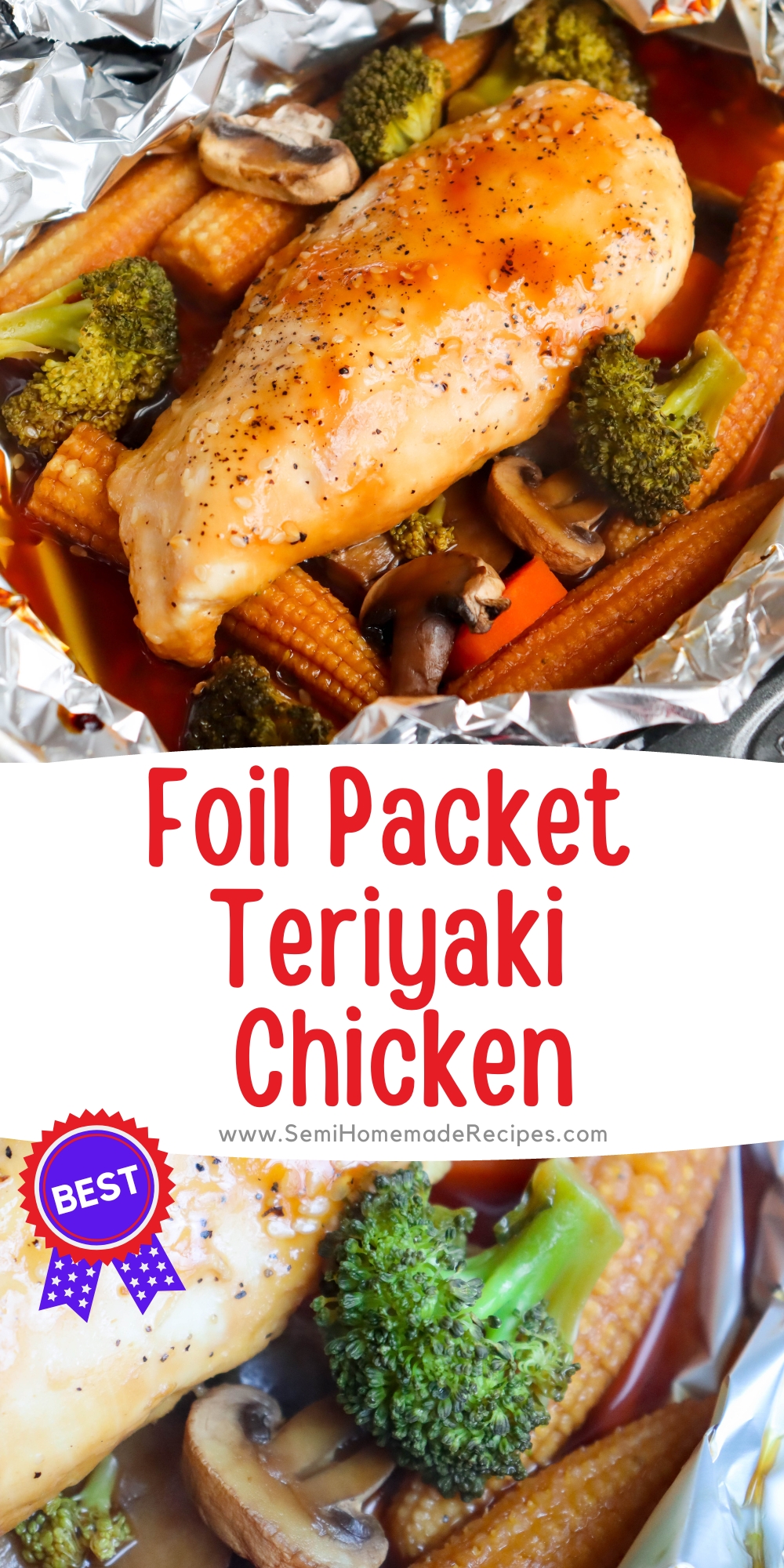 Ready for a delicious dinner that is ready in about 45 minutes? These Teriyaki Chicken Foil Packets are super easy to make and taste fantastic! Change up the veggies if needed and this will sure to be a new family favorite! 