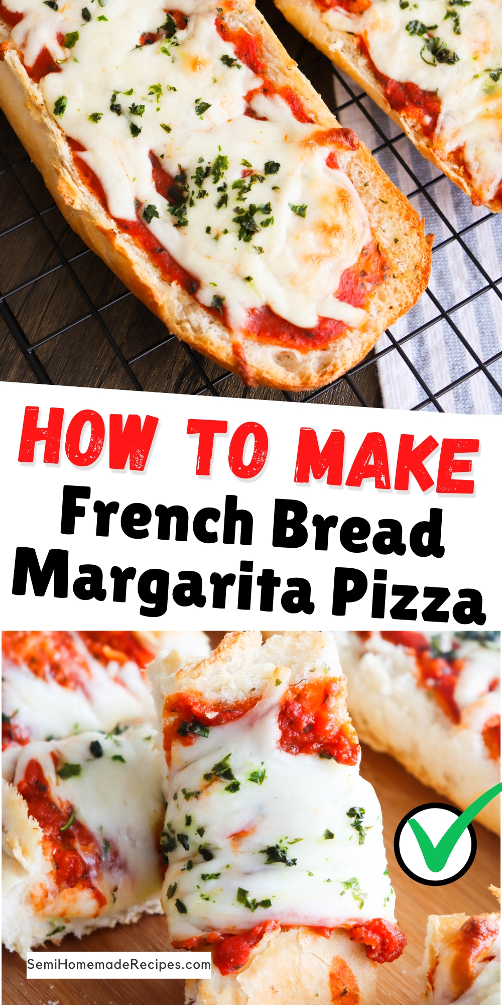 Are you tired of the same old pizza? Switch it up with French Bread Margarita Pizza! This fun semi-homemade twist on a classic dish uses French bread (or Italian bread) instead of traditional pizza dough. You'll love how easy this recipe is and how fun it is to make with kids!