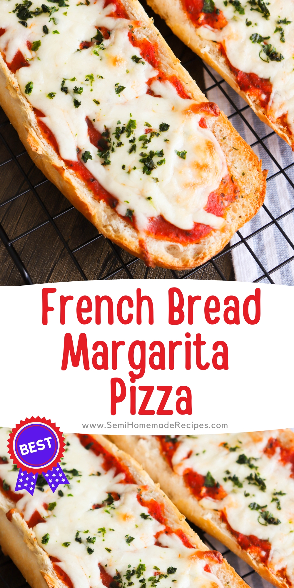 Are you tired of the same old pizza? Switch it up with French Bread Margarita Pizza! This fun semi-homemade twist on a classic dish uses French bread (or Italian bread) instead of traditional pizza dough. You'll love how easy this recipe is and how fun it is to make with kids!