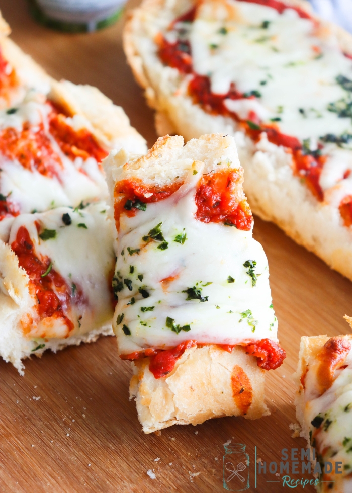 Slices of French Bread Margarita Pizza