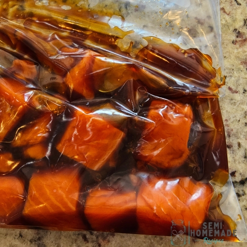 Salmon Bites in sauce in bag