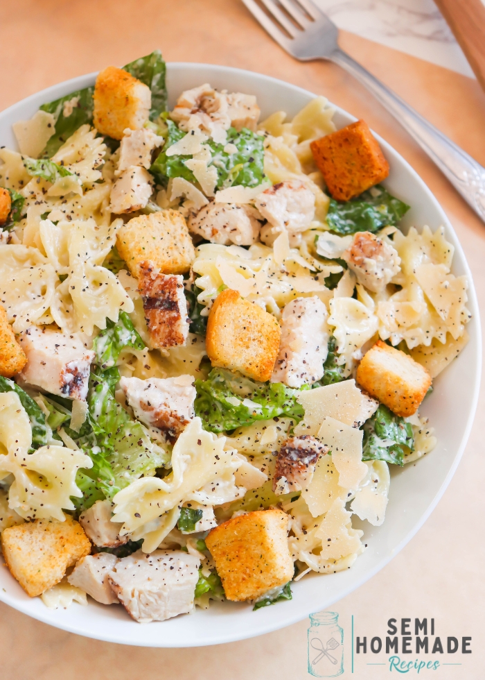 In just 30 minutes, you can create a crowd-pleasing Chicken Caesar Pasta Salad that will leave your guests craving for more. Don't hesitate to give this recipe a try and enjoy the delicious flavors. Perfect for your next dinner, potluck or picnic.