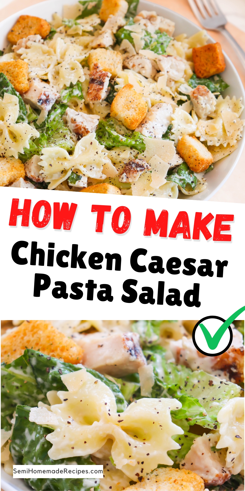In just 30 minutes, you can create a crowd-pleasing Chicken Caesar Pasta Salad that will leave your guests craving for more. Don't hesitate to give this recipe a try and enjoy the delicious flavors. Perfect for your next dinner, potluck or picnic.