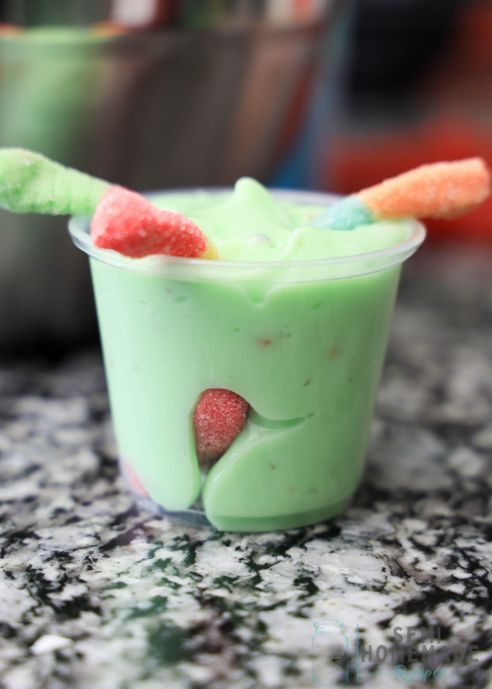 Making Oogie Boogie Pudding Cups