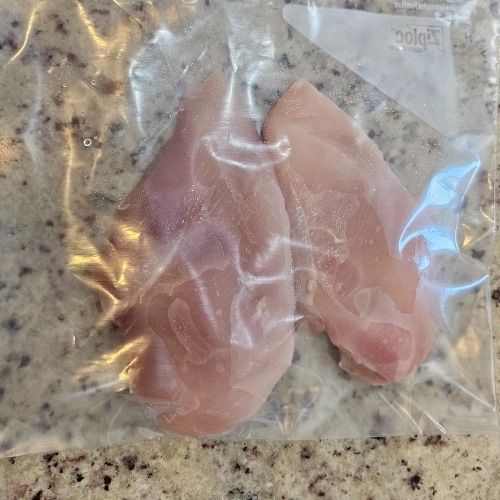 raw chicken in bag