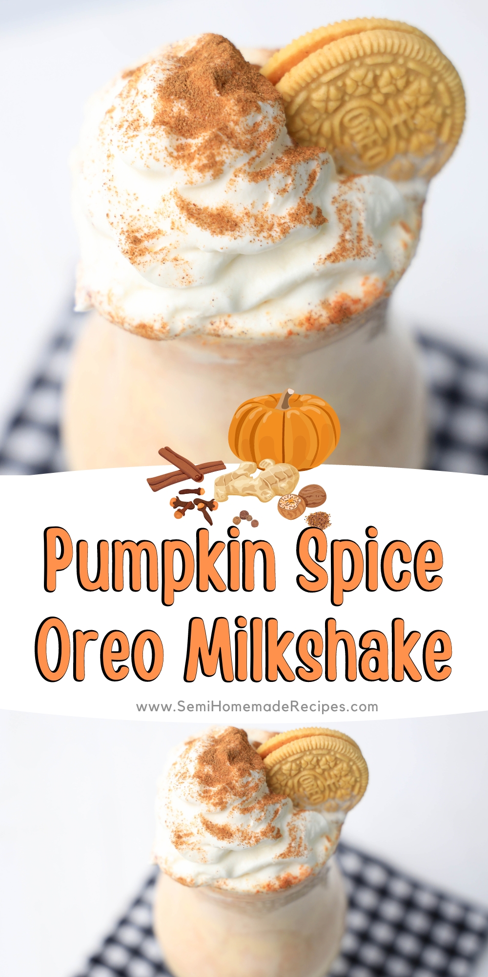 Autumn and Summer collide with this Pumpkin Spice Oreo Milkshake! We're using Pumpkin Spice Oreos and Vanilla Ice Cream to make a cool treat with great fall flavor! 