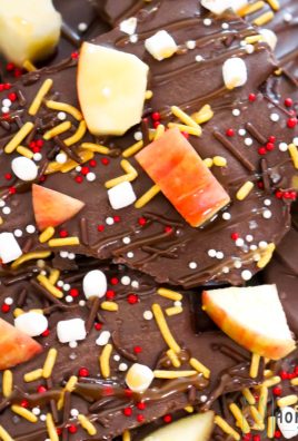 This fun Caramel Apple Bark is super simple to make and combined the great flavors of chocolate caramel apples in a bite sized treat.