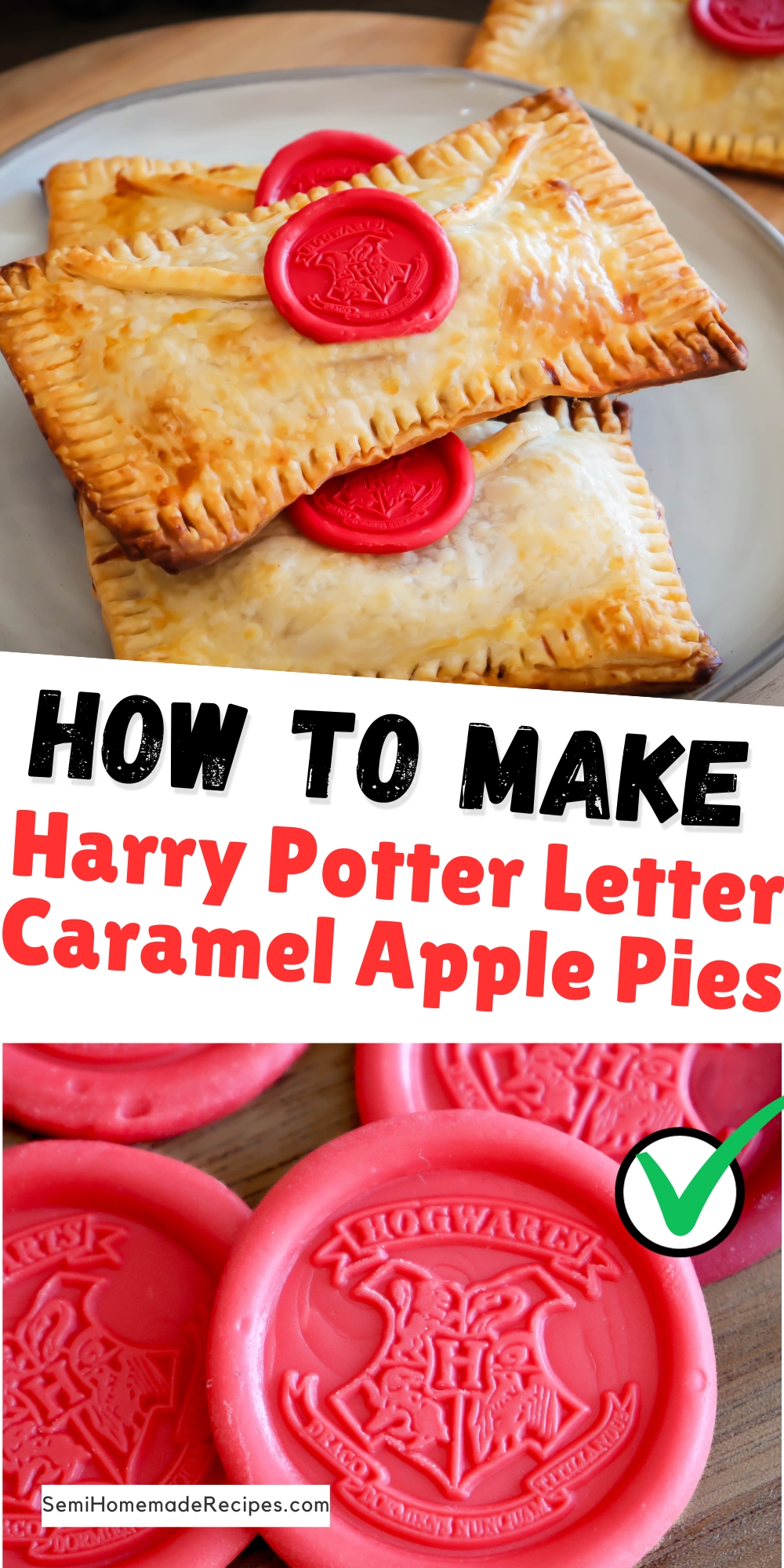 Harry Potter received his Hogwarts letter and you can too! Well, you can have the caramel apple pie version of his letter! These Harry Potter Letter Caramel Apple Pies hand pies are made to look like Harry's Hogwarts letter, complete with an edible Hogwarts candy "wax seal".