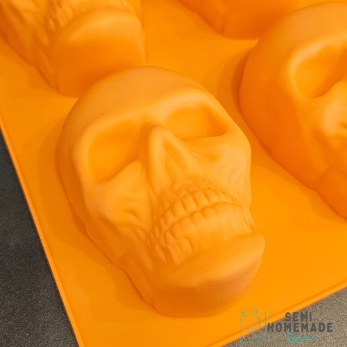 orange silicone skull mold