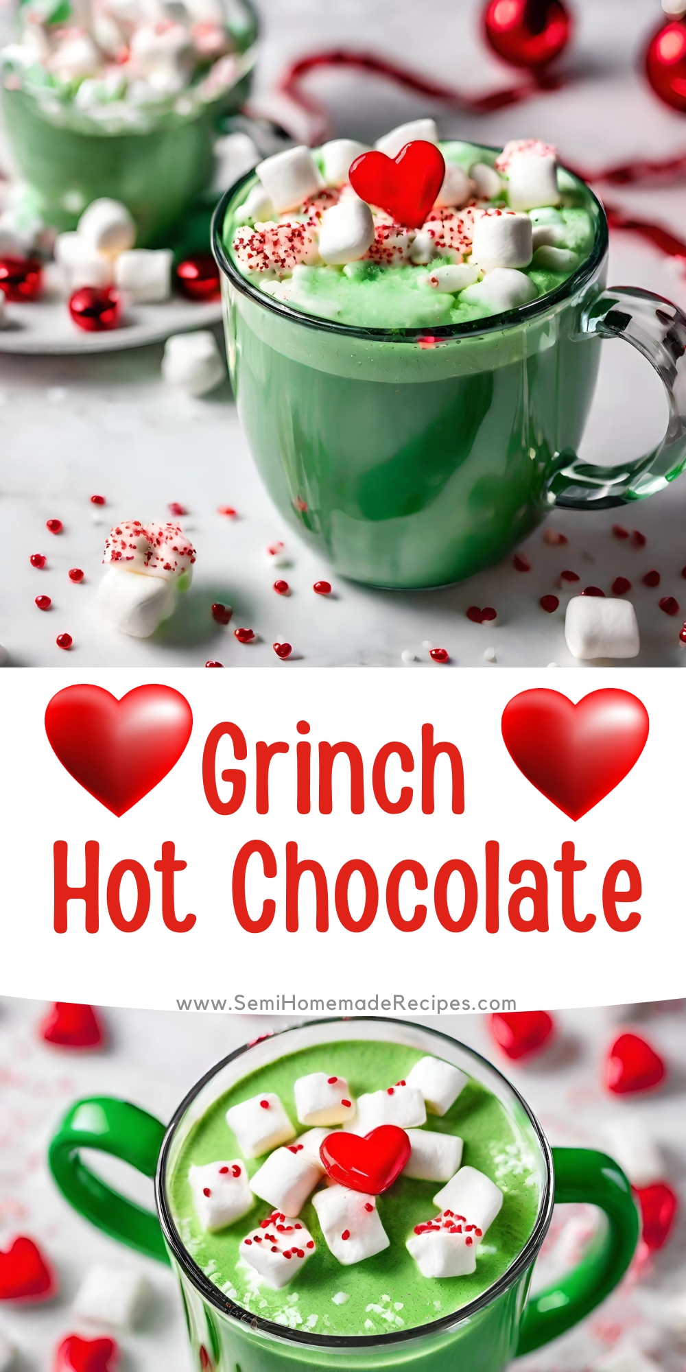 Themed Hot Chocolate are perfect for parties and movie nights! This Grinch Hot Chocolate  is perfect for watching "How The Grinch Stole Christmas" or for sipping by the tree on Christmas eve!