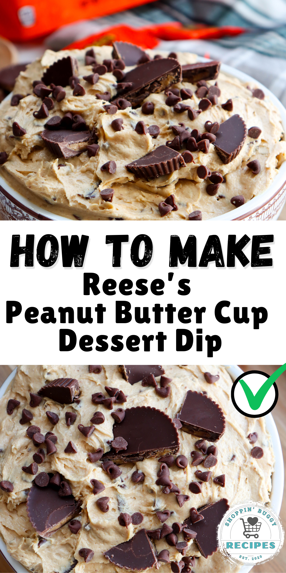 This Reese&rsquo;s Peanut Butter Cup Dessert Dip is creamy, fluffy, and packed with peanut butter and chocolate flavor. It&rsquo;s made with cream cheese, peanut butter, Cool Whip, mini chocolate chips, and chopped Reese&rsquo;s peanut butter cups.