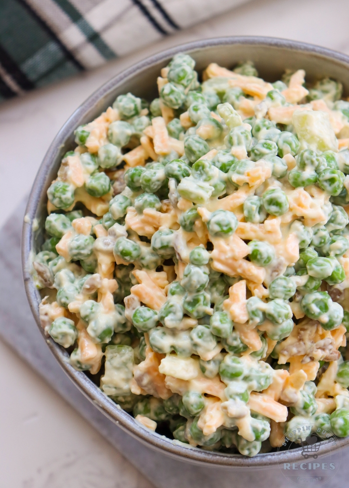 Creamy Pea Salad Without Bacon