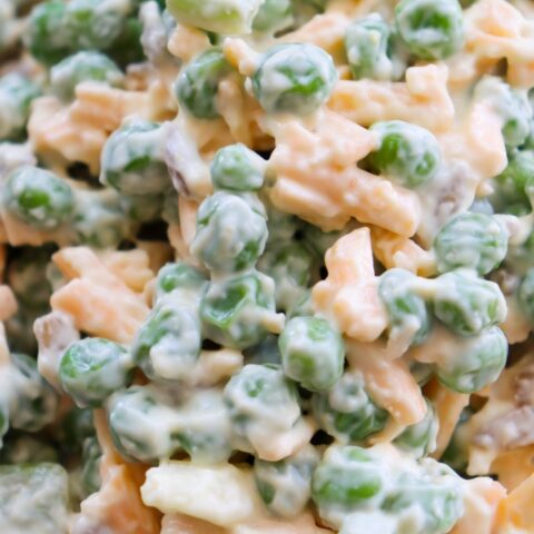 Creamy Pea Salad Without Bacon