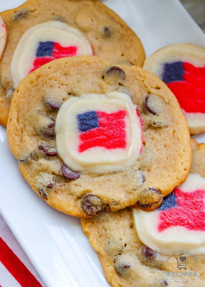 Red white and blue cookies for 4th of July
