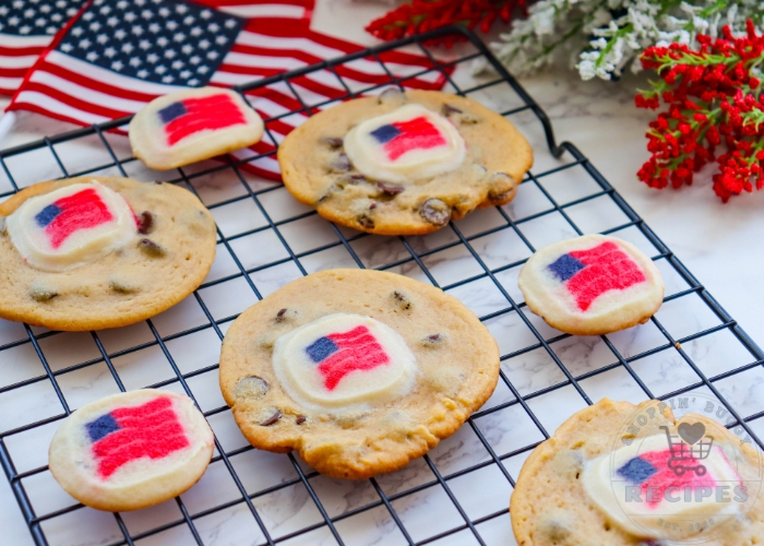 Easy 4th of July cookies made with store bought cookie dough