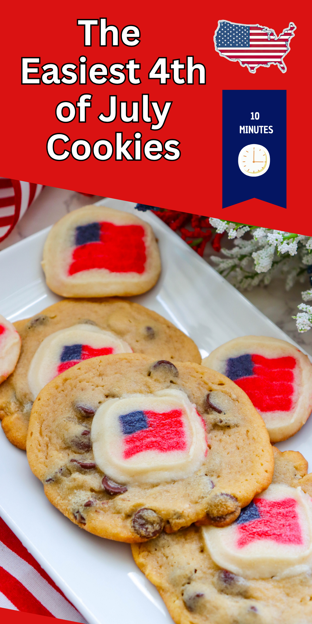 Looking for easy 4th of July cookies? These simple patriotic cookies use shortcut ingredients and come together fast for Independence Day parties and summer celebrations.